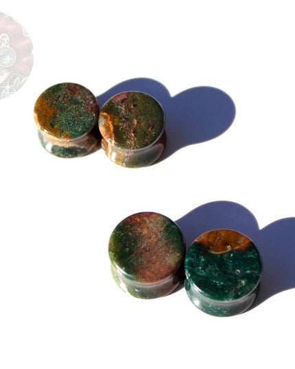 Orbicular Jasper Double Flare Plugs – Natural Stone Ear Gauges Pair