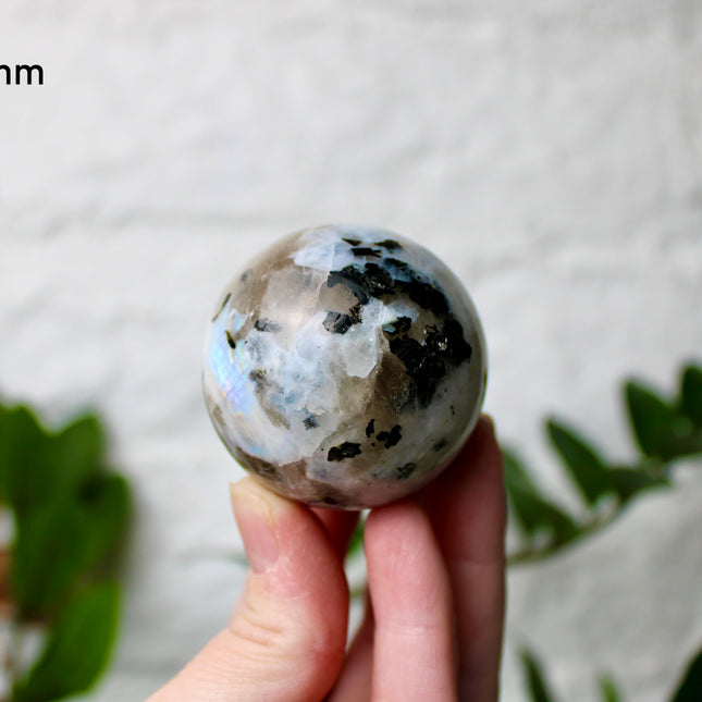 Moonstone Black and White Iridescent Flashy Stone Sphere You Pick Your Sphere!