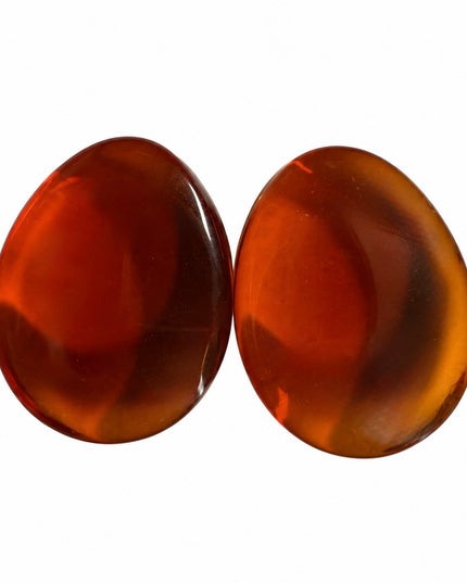 Amber Color Glass Tear Drops for Gauged Ears