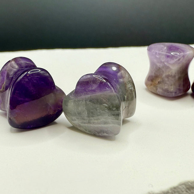 Amethyst Heart shaped plugs