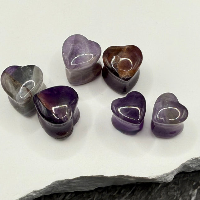 Amethyst Heart shaped plugs