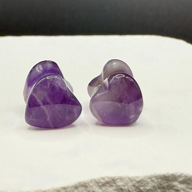 Amethyst Heart shaped plugs