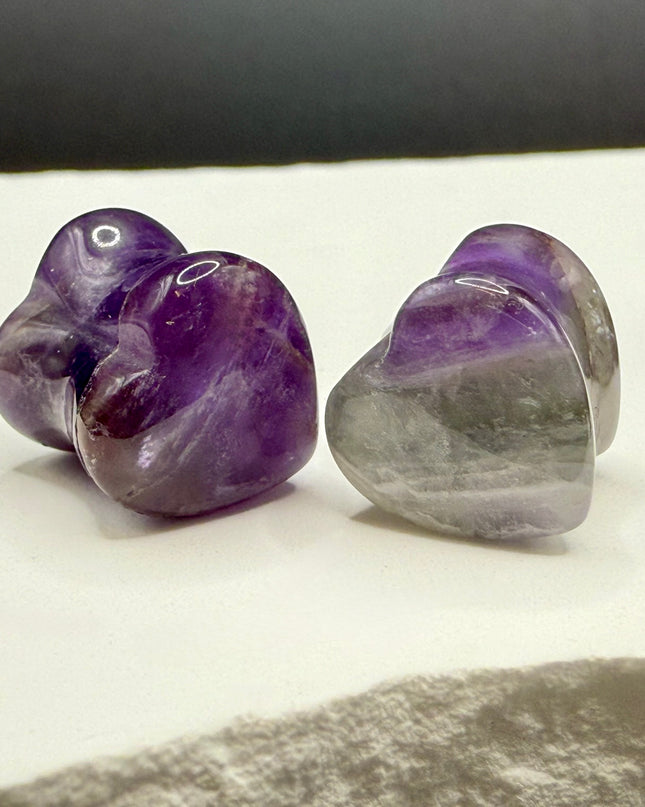 Amethyst Heart shaped plugs