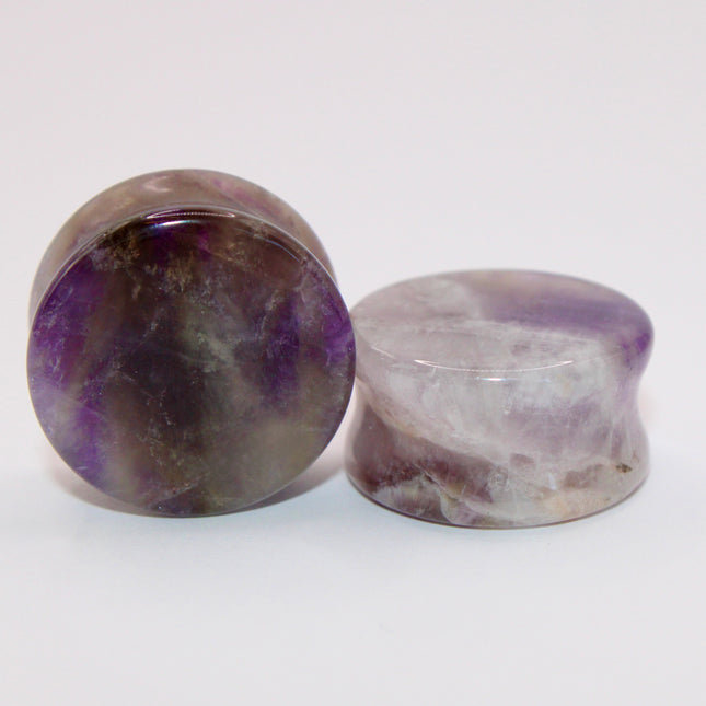 Amethyst double flare plugs
