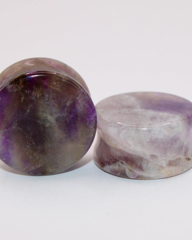 Amethyst double flare plugs