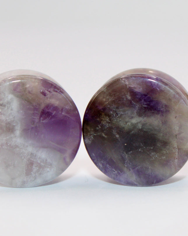 Amethyst double flare plugs