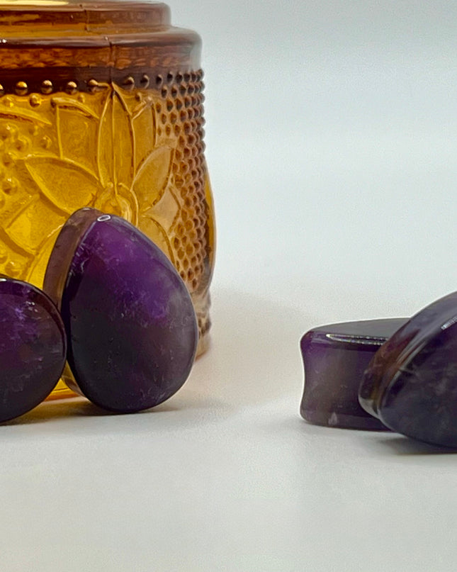 Amethyst Gauges Tear Drop - EC Plugs