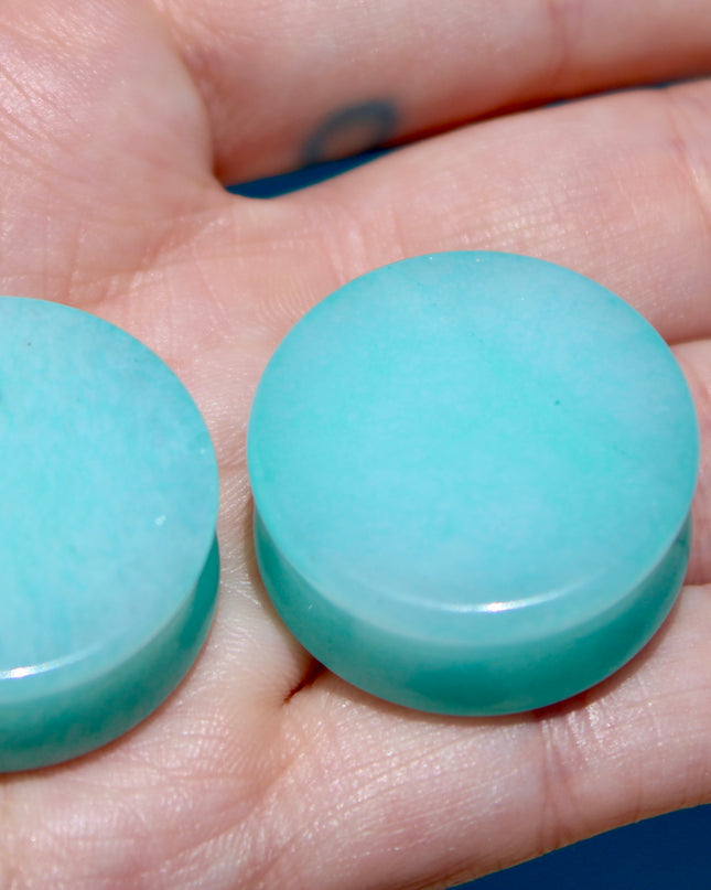 Aqua Blue Quarts Plugs