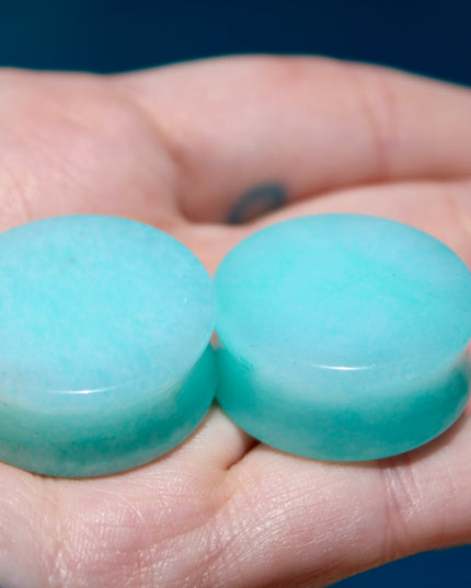 Aqua Blue Quartz Plugs