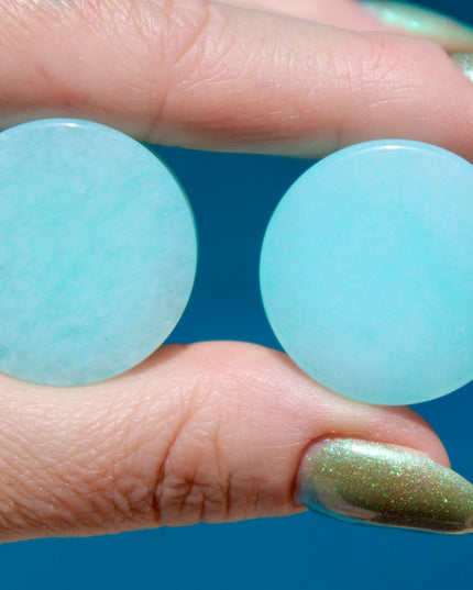 Aqua Blue Quartz Plugs