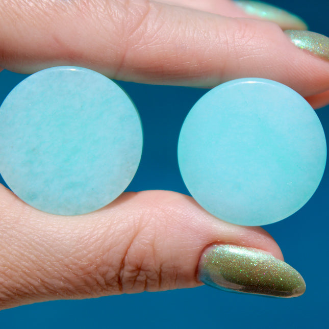 Aqua Blue Quartz Plugs