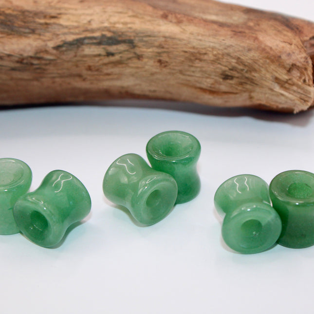 Aventurine double flare tunnel plugs