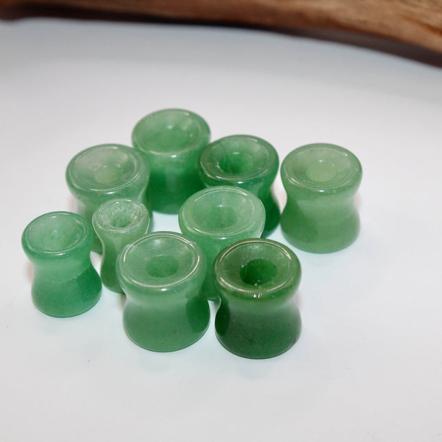 Aventurine double flare tunnel plugs