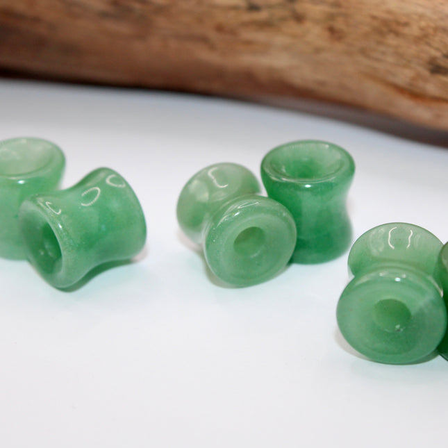 Aventurine double flare tunnel plugs