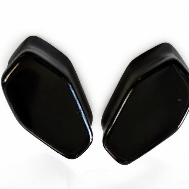 Black Obsidian Coffin Shaped Plugs – Natural Stone Gothic Gauges for Stretched Ears