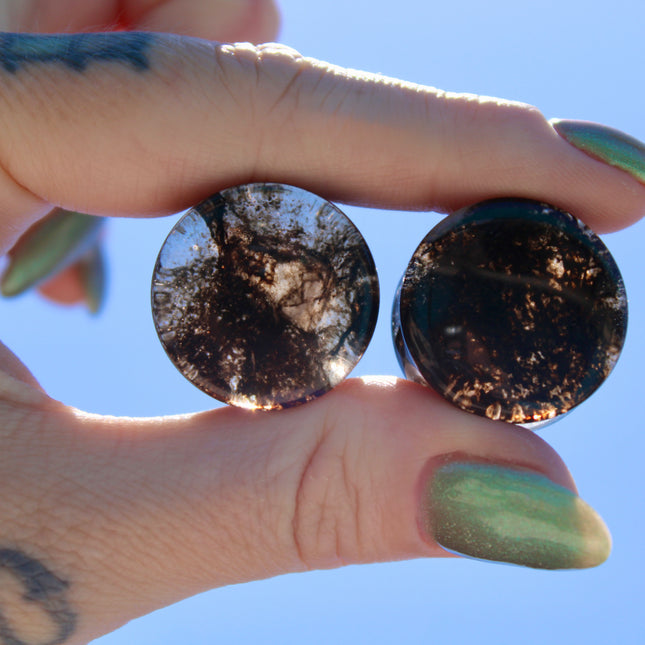 Black Smokey Glass Plugs