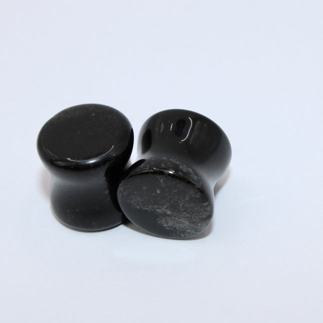 Black tourmaline double flare plugs