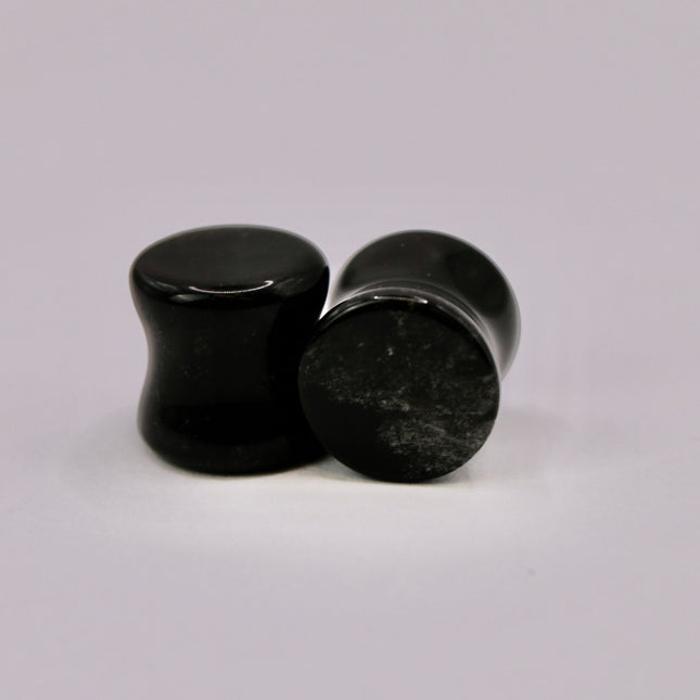 Black tourmaline double flare plugs