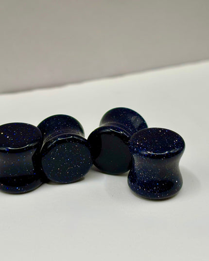 Blue Goldstone Double Flare Plugs - EC Plugs