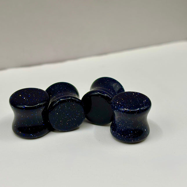 Blue Goldstone Double Flare Plugs - EC Plugs