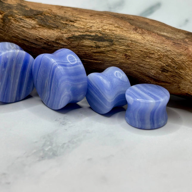 Blue Lace Agate Plugs - EC Plugs