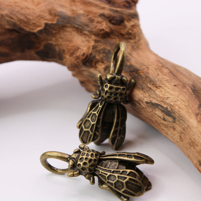 Brass Bee Ear Hangers – Bronzed 3.5mm Gauged Jewelry (Pair)