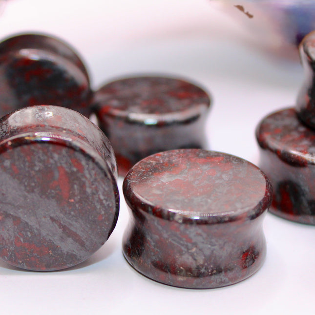 Brecciated Jasper Double Flare EC Plugs and Gems