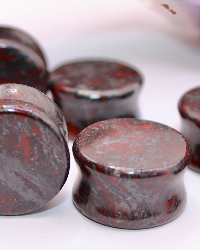 Brecciated Jasper Double Flare EC Plugs and Gems