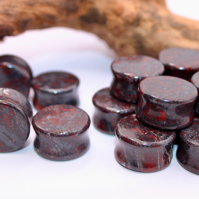Brecciated Jasper Double Flare EC Plugs and Gems