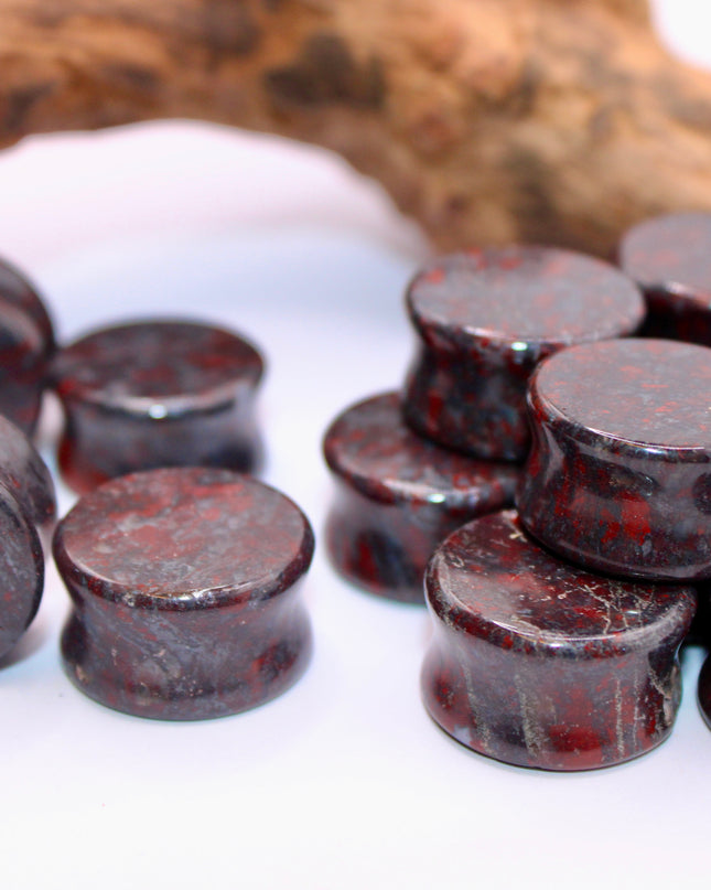 Brecciated Jasper Double Flare EC Plugs and Gems