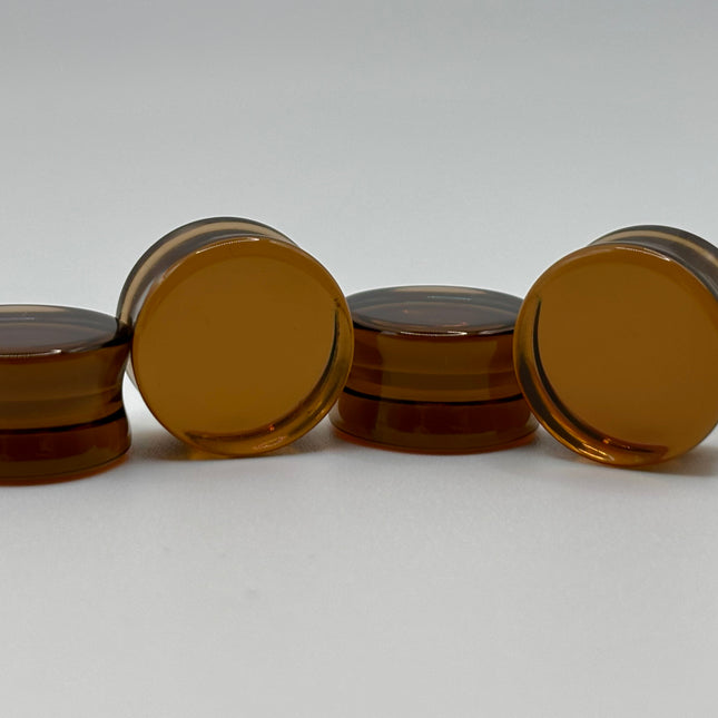 Brown Smoky Glass Double Flare Plugs Pair of Gauges 3mm-22mm