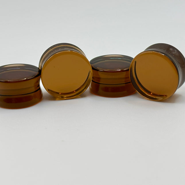 Brown Smoky Glass Double Flare Plugs Pair of Gauges 3mm-22mm