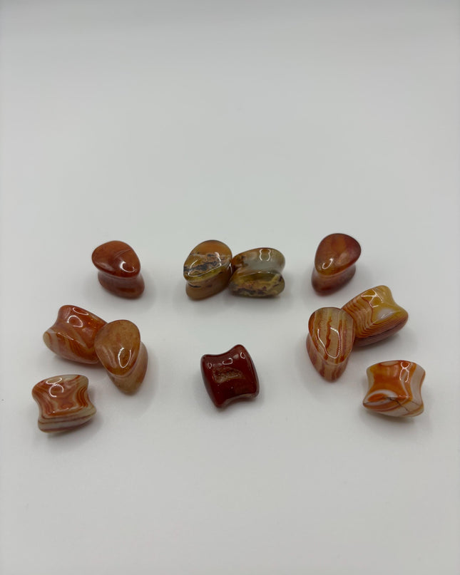 Carnelian Agate Tear Drop Gauges