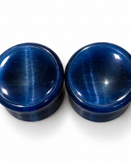 Dark Blue Cat Eye Double Flare Glass for Gauged Ears
