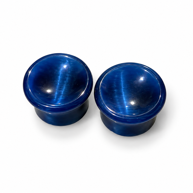 Dark Blue Cat Eye Double Flare Glass for Gauged Ears