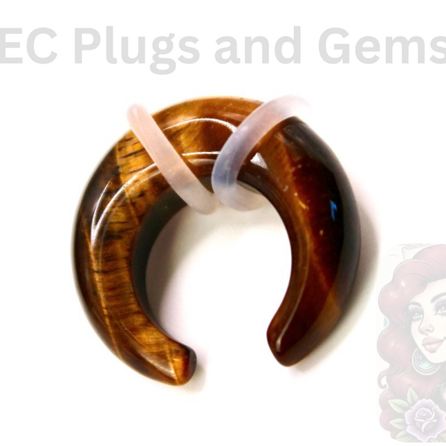 TIGERS EYE STONE PINCHER SEPTUM GAUGE - EC Plugs