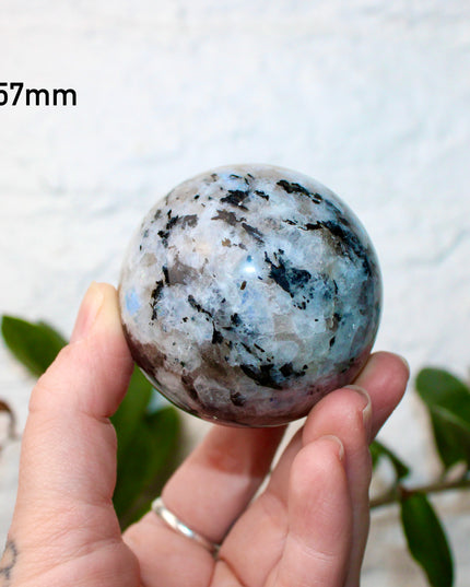 Moonstone Black and White Iridescent Flashy Stone Sphere You Pick Your Sphere!