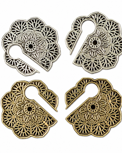 Floral Style Ear Weights – Botanical Statement Earrings for Stretched Ears
