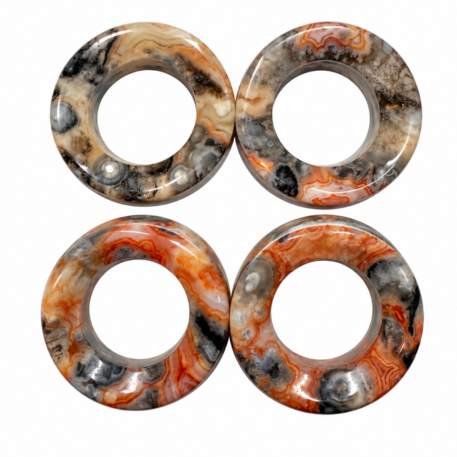 Crazy Lace Stone Tunnels for Gauged Ears