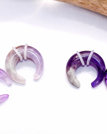 Amethyst Pinchers Polished Purple Stone Gauges 4mm-6mm Septum and Ear