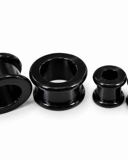Black Premium Skin-Friendly Silicone Tunnels for Stretched Ears