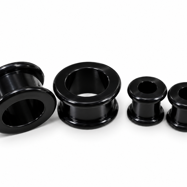 Black Premium Skin-Friendly Silicone Tunnels for Stretched Ears