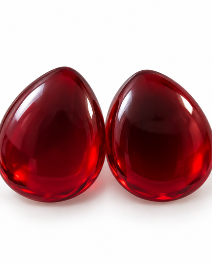 Red Glass Teardrops for Gauged Ears
