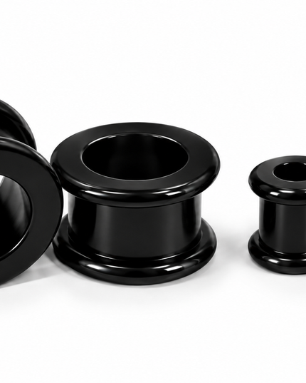 Black Premium Skin-Friendly Silicone Tunnels for Stretched Ears