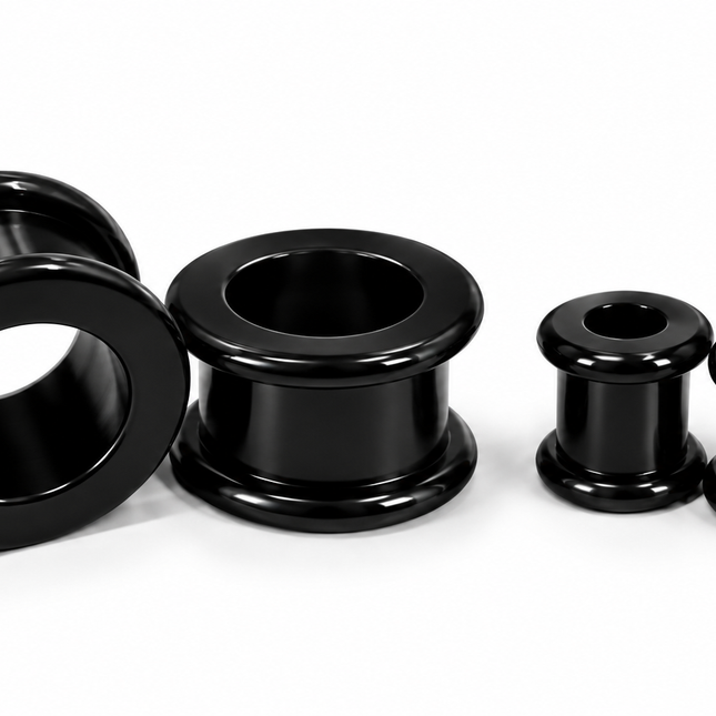 Black Premium Skin-Friendly Silicone Tunnels for Stretched Ears