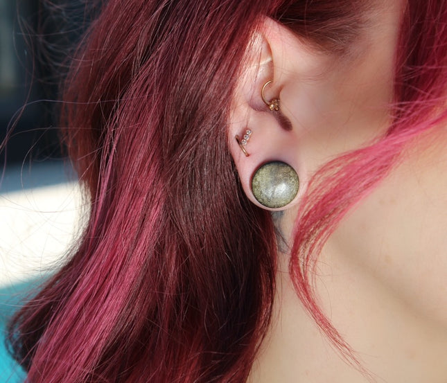 Gold Obsidian Single flare plugs