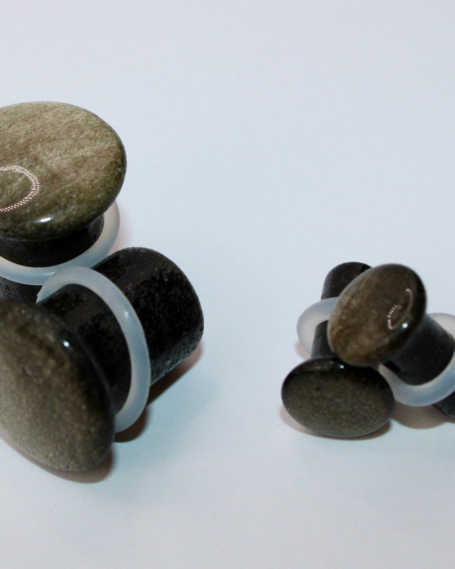 Gold Obsidian Single flare plugs