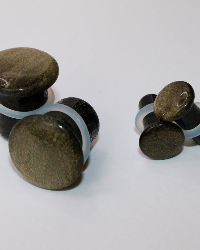 Gold Obsidian Single flare plugs