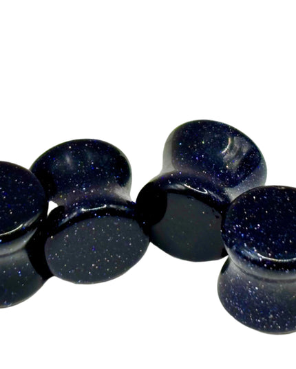 Blue Goldstone Double Flare Plugs - EC Plugs