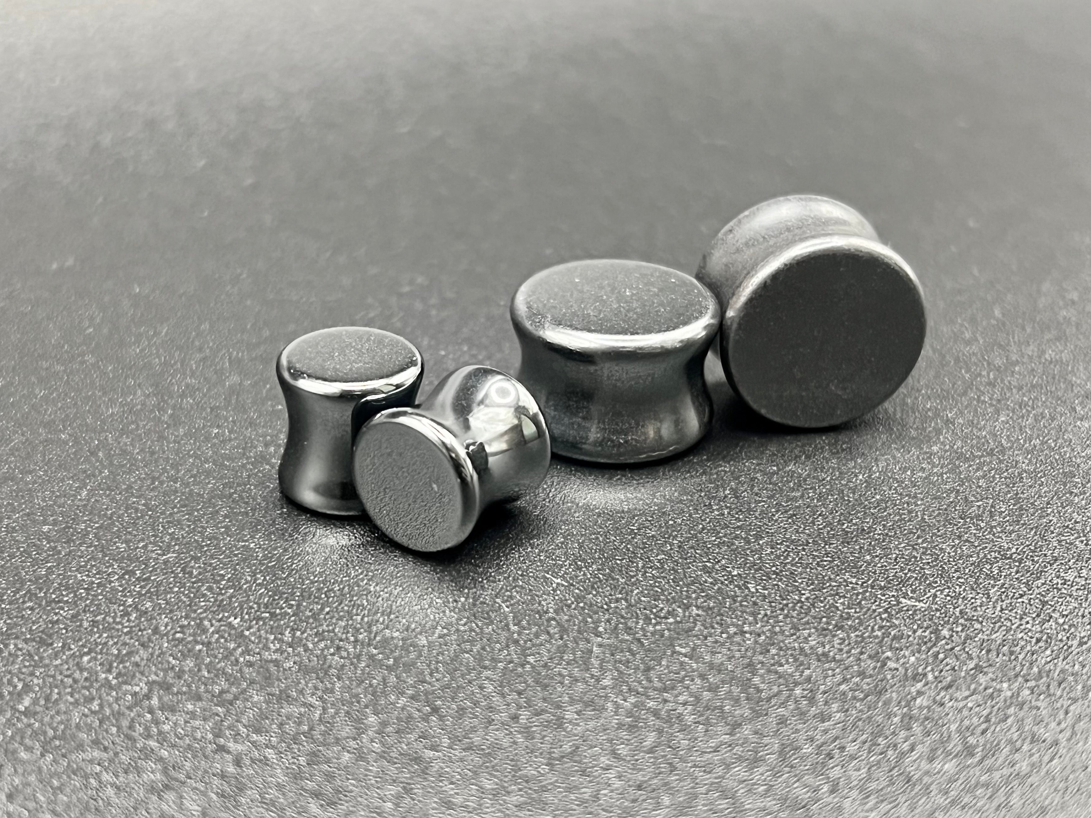 Hematite Double Flare Plugs | EC Plugs